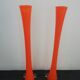 Pair of soliflores vases in orange glass