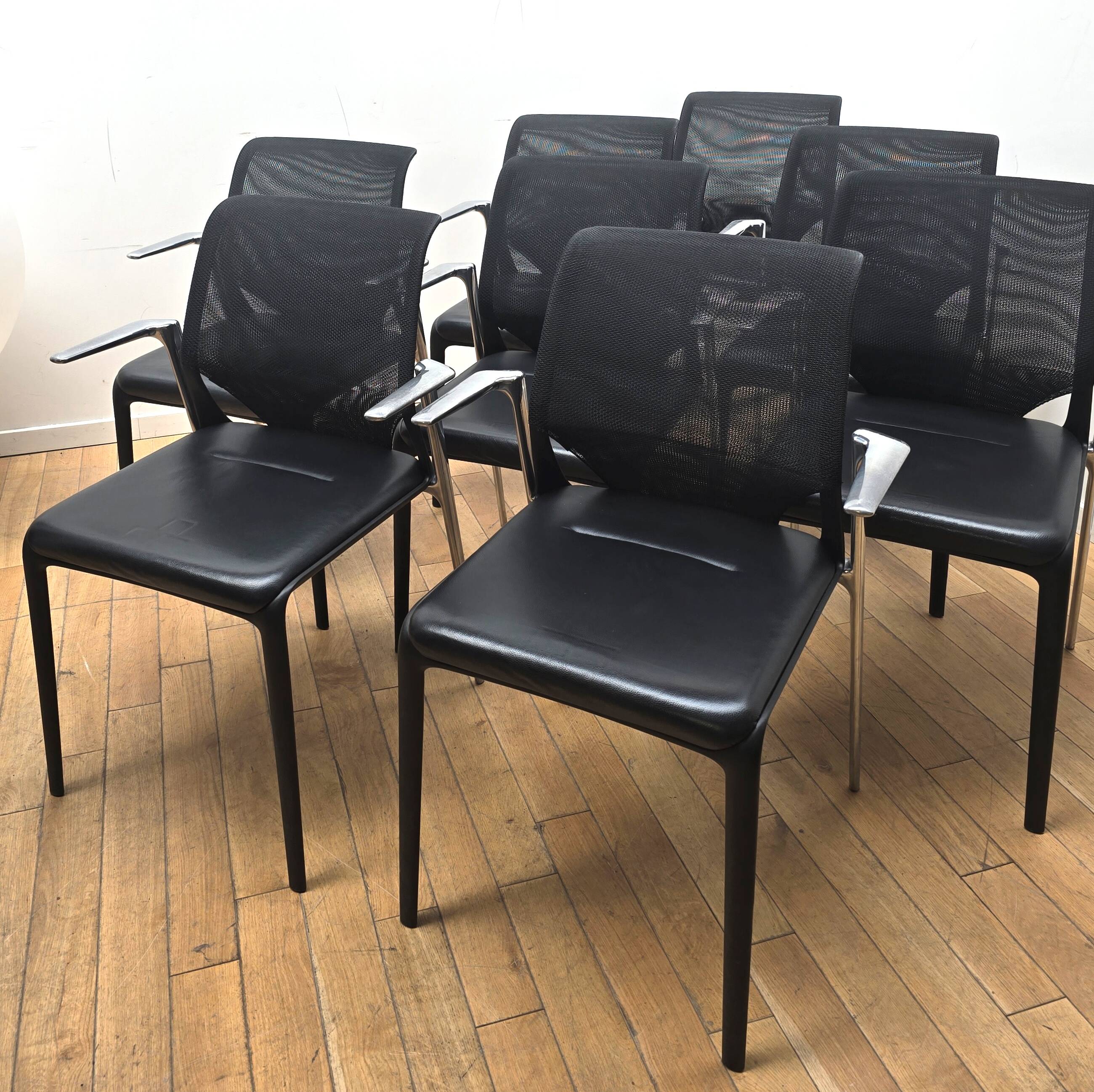 Set of 8 MediaSlim chairs, Vitra