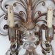 Pair of Silver Wrought Iron And Glass Wall Lights by Banci, Italy, 1940s