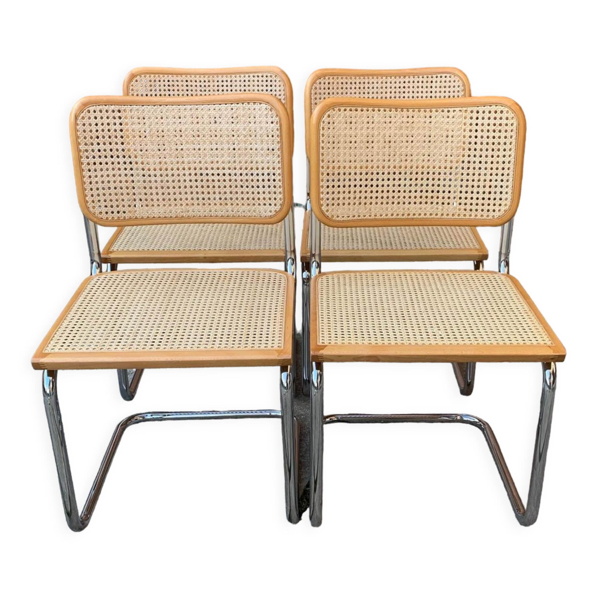 Set of 4 Cesca chairs, Italy 1970s