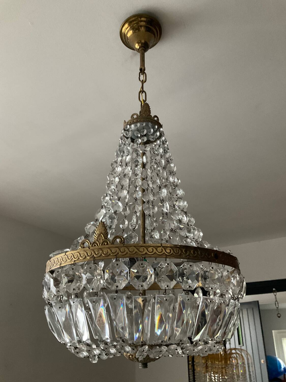 Hot Air Balloon Chandelier with Brass Tassels