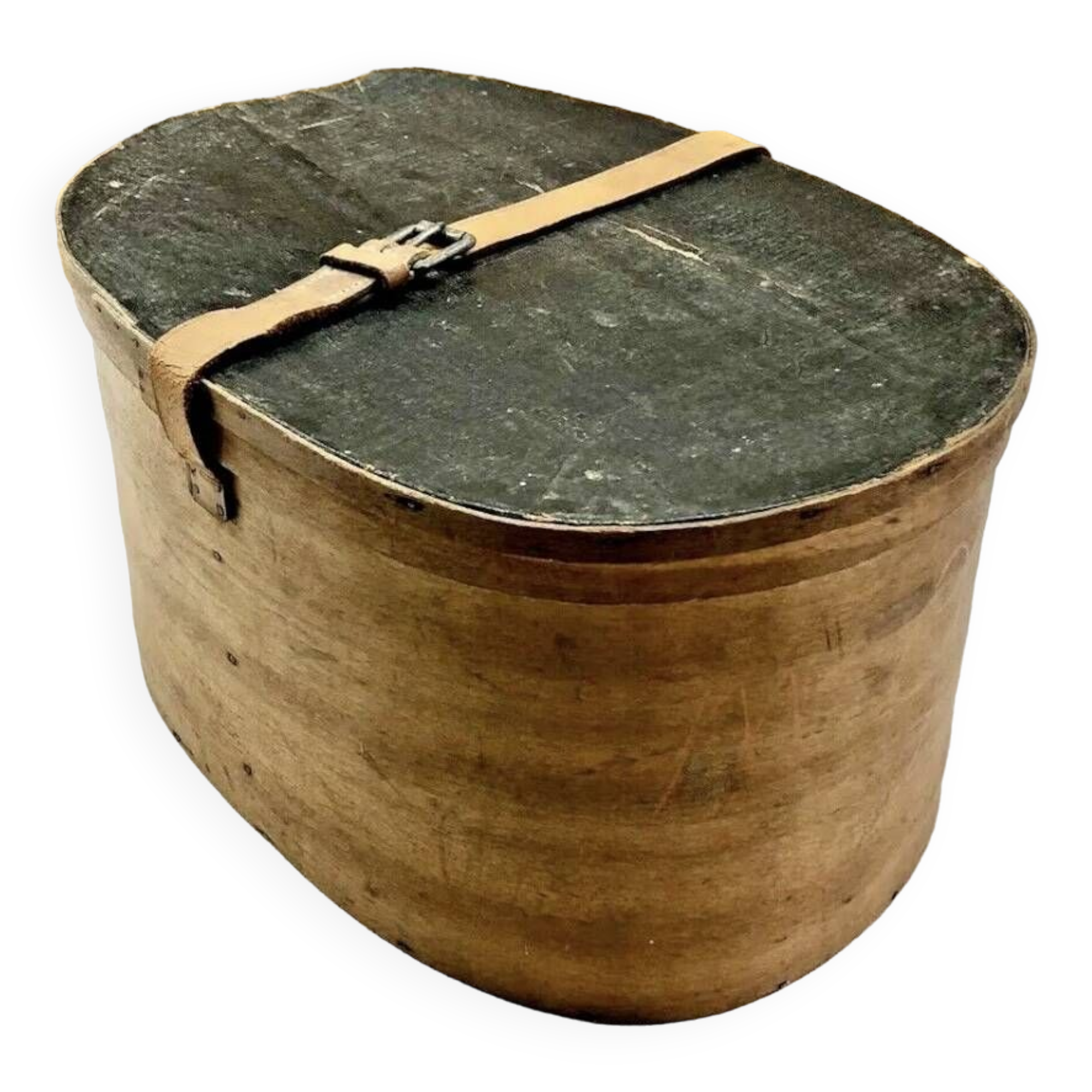 Old bent wood fur hat box