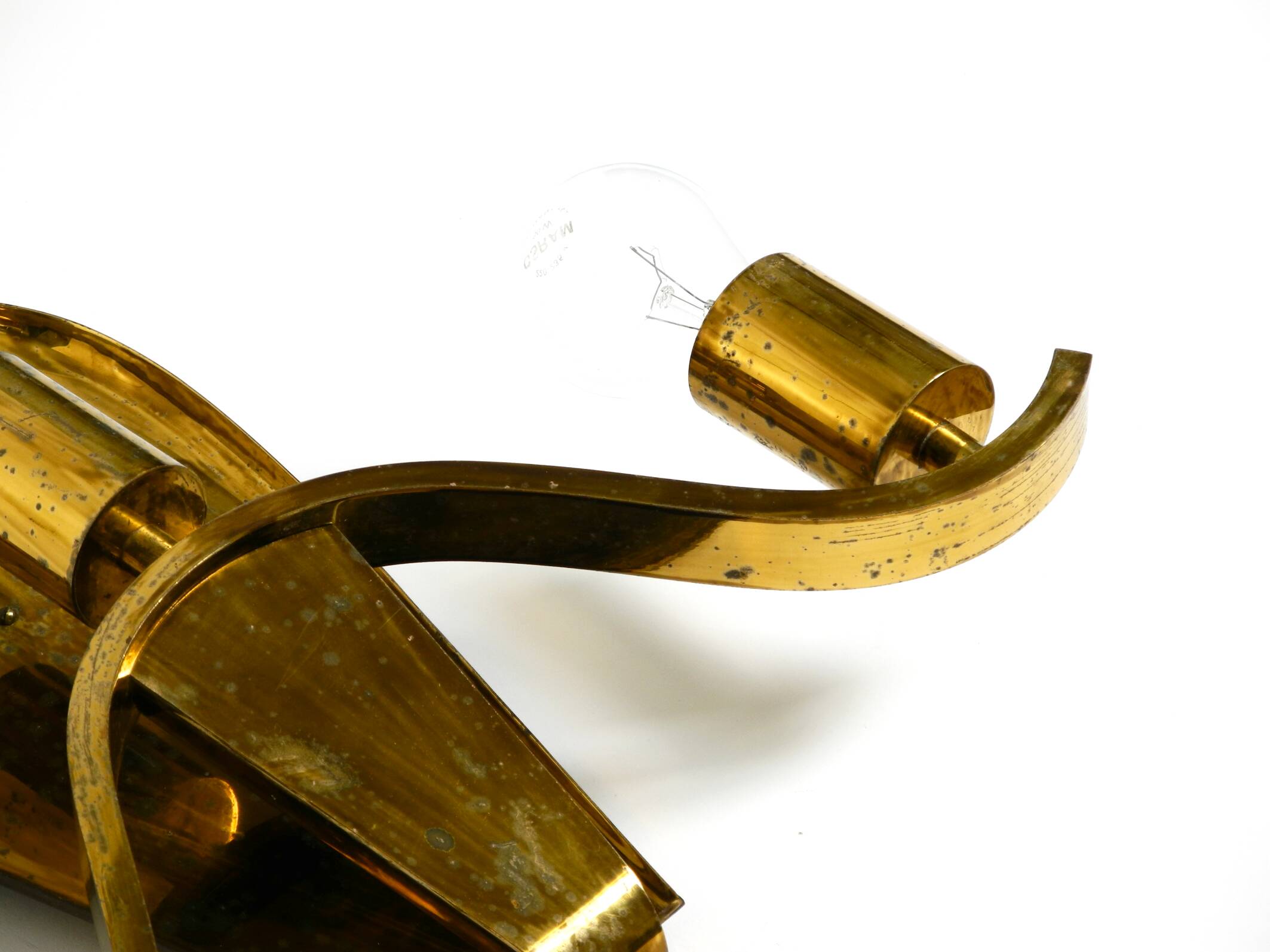 Large heavy Mid Century brass wall light from a German church