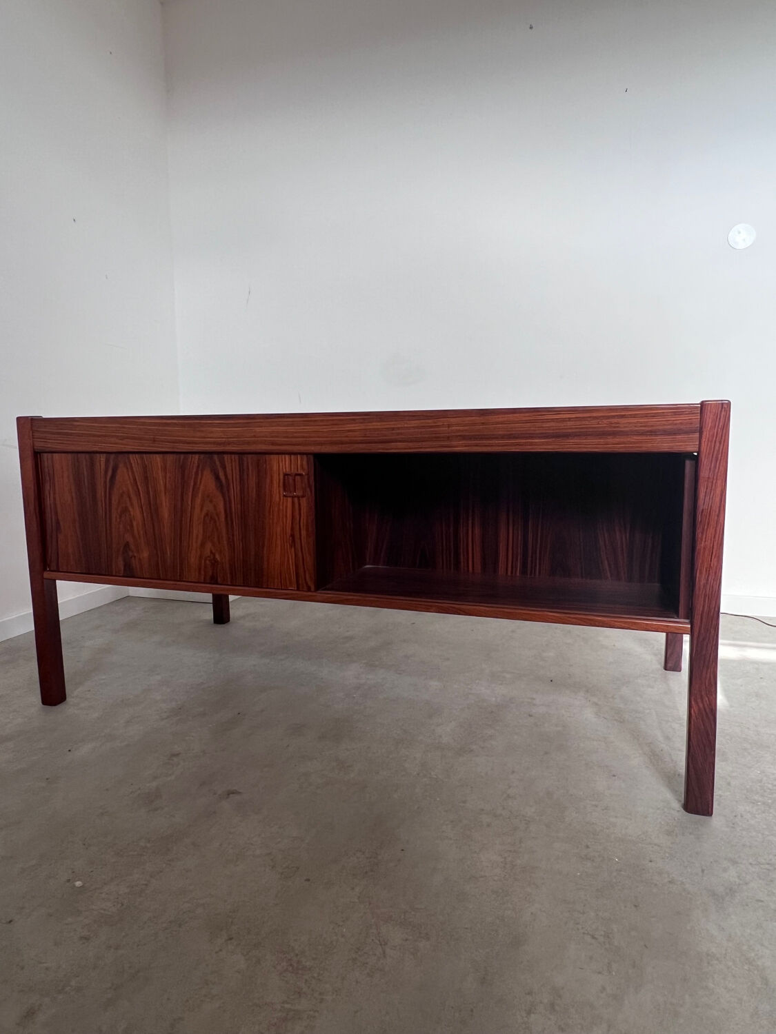 Old Danish Scandinavian desk in rosewood veneer designed by Christian Linneberg