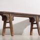Antique Asian bench in navy blue tones (c.1870)