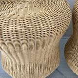 Series of 2 Scoubidou poufs from the 70s