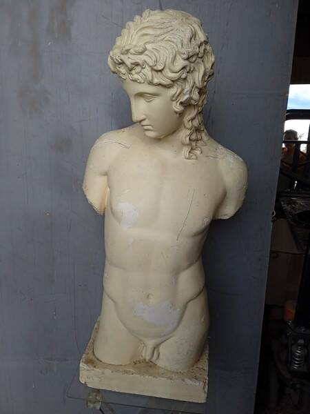 Adonis plaster bust 95cm ep 1950/60 man