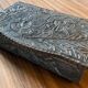 Art Deco box box (circa 1930) in zinc repoussé with Floral motifs