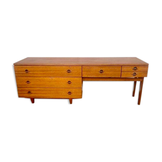 Enfilade meuble tv en teck commode 6 tiroirs annee 1960 - largeur 154 cm