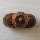 Carved wood shells salt and pepper shaker