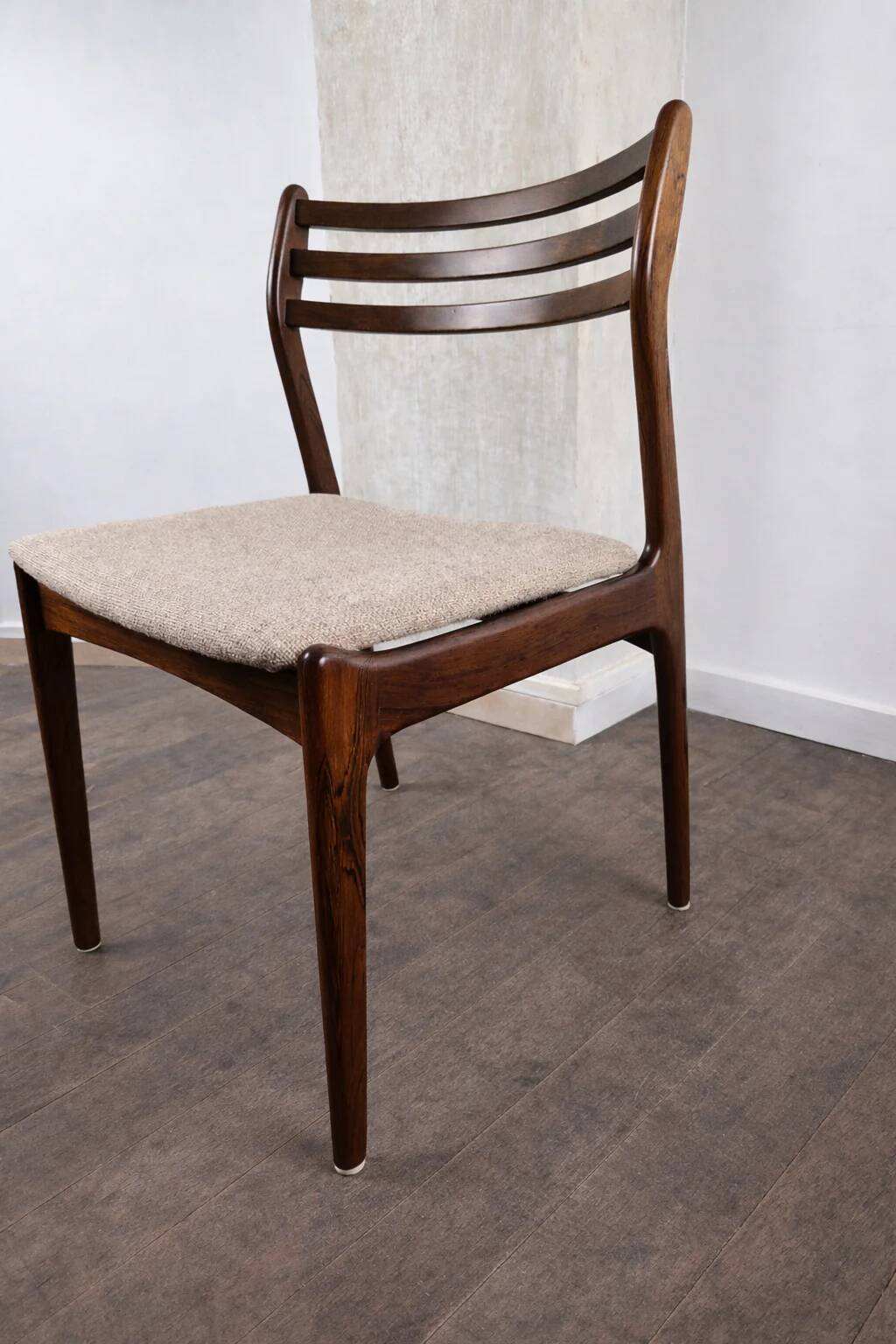 Chair in rosewood and fabric by P. E. Jorgensen for Farso Stolefabrik, Denmark, 1960