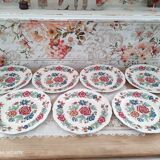 Set of 7 flat plates Sarreguemines Vence model