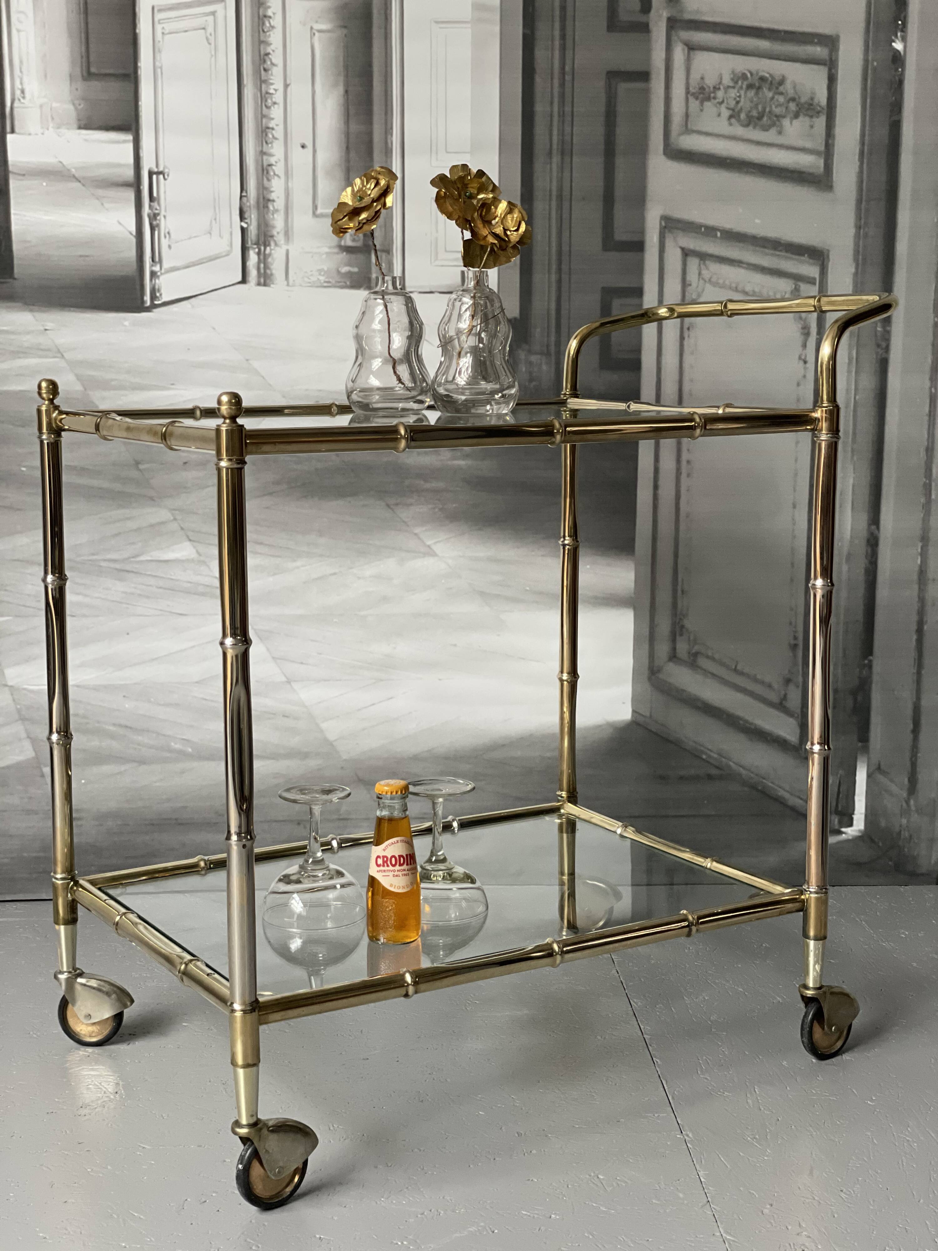 Vintage Golden Bar Cart