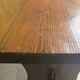 Large vintage table in solid pine, rustic brutalist, 70"