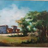 Landscape painting oil on canvas signed modanesi - canvas 70x50 cm - sabine countryside