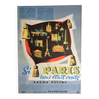 Affiche cinéma Si Paris nous était conté Sacha Guitry
