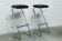 Pair of 1970s Z-shaped stools, h80