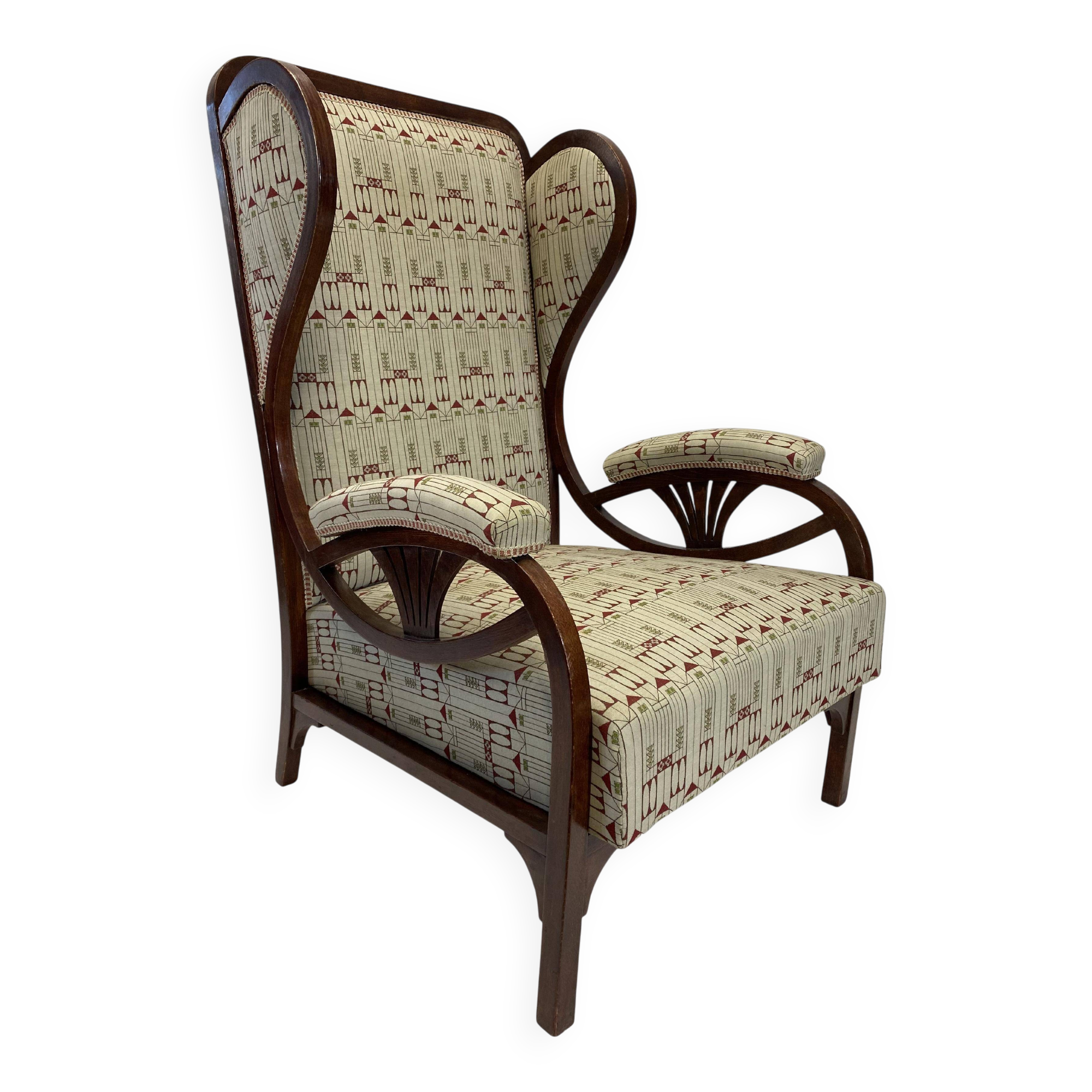 Art Nouveau wing chair no. 6542 by Thonet