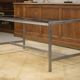 Brushed stainless steel and smoked black glass desk from the 1980s.