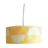 Lampshade for ceiling in embossed cardboard yellow orange 50s