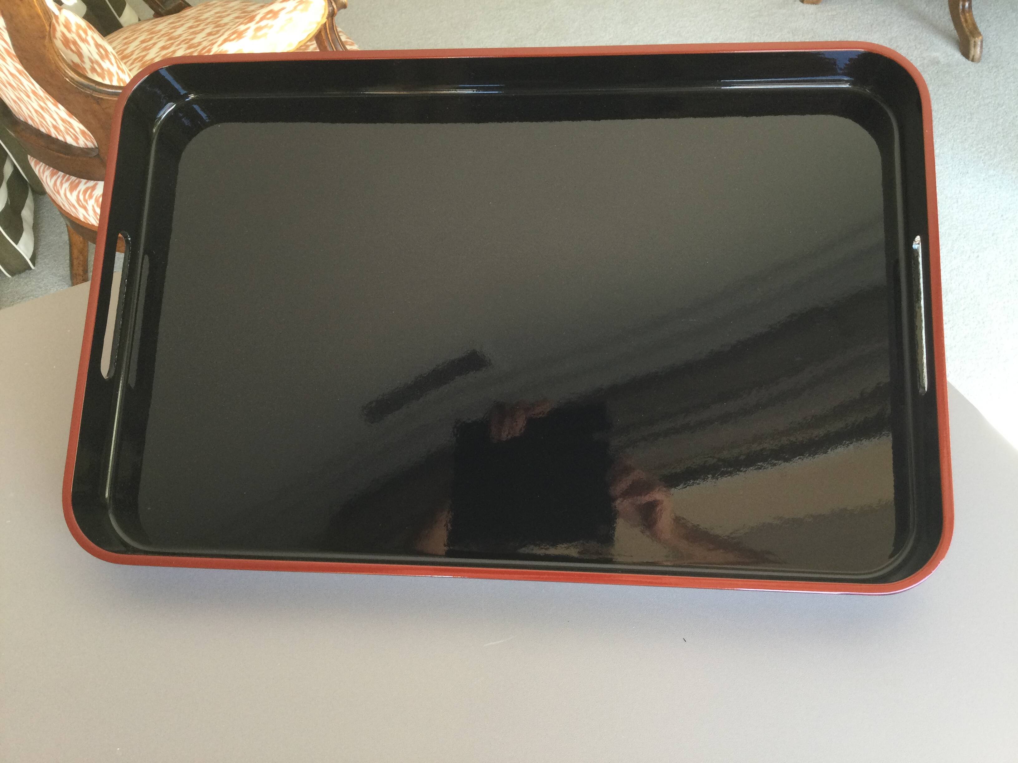 Lacquered wooden tray