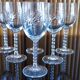 Lot de 6 verres à vin blanc en cristal taillé motif épis