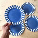 Set of 4 fox trott sarreguemines art deco dessert plates 1930