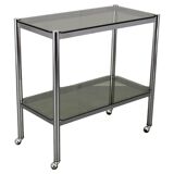 Mid-century smoked glass serving cart, Italy, 1970s