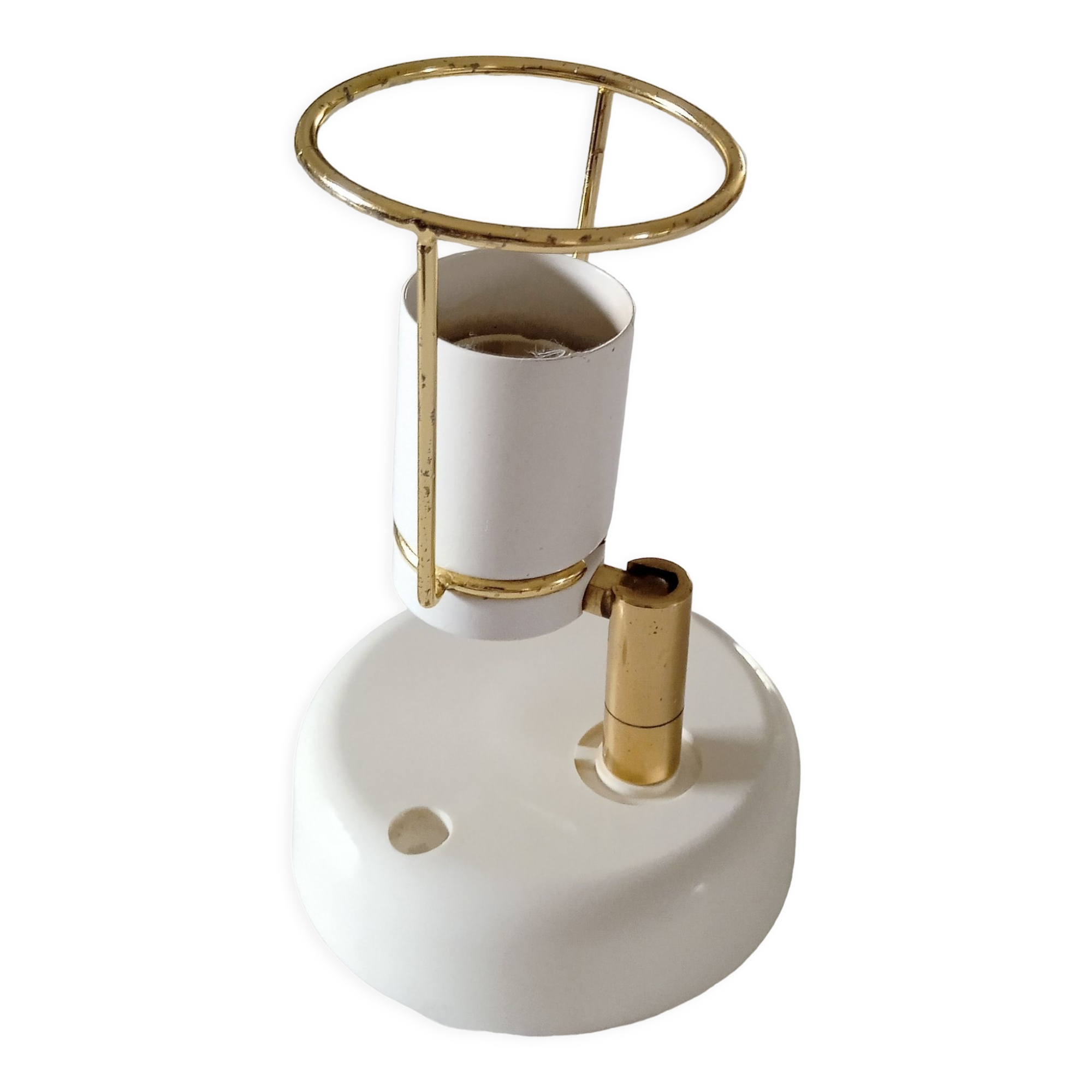 Wall lamp metal white and gold spot vintage