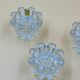 Set of 3 vintage glass candle holders – Glassware from Reims