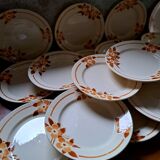 Suite de 21 assiettes au pochoir