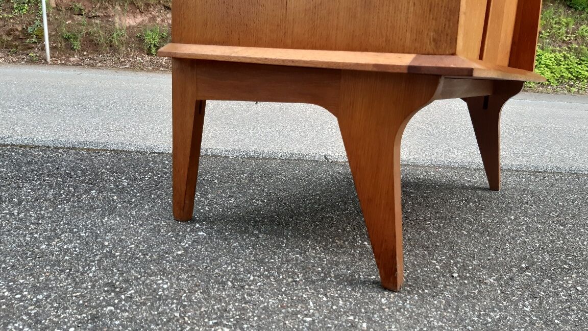 Golden oak bookcase 1950