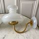 Pair of opaline tulip appliques on brass support 40-50s