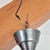 Pendant light, in brass and tricolor opaline glass