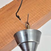 Pendant light, in brass and tricolor opaline glass
