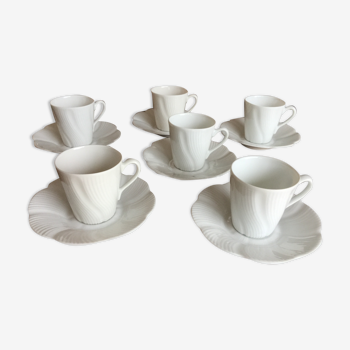 Tasses et soucoupes à café en porcelaine fine de Limoges