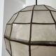 Brass and pearl spherical pendant light from the 60s