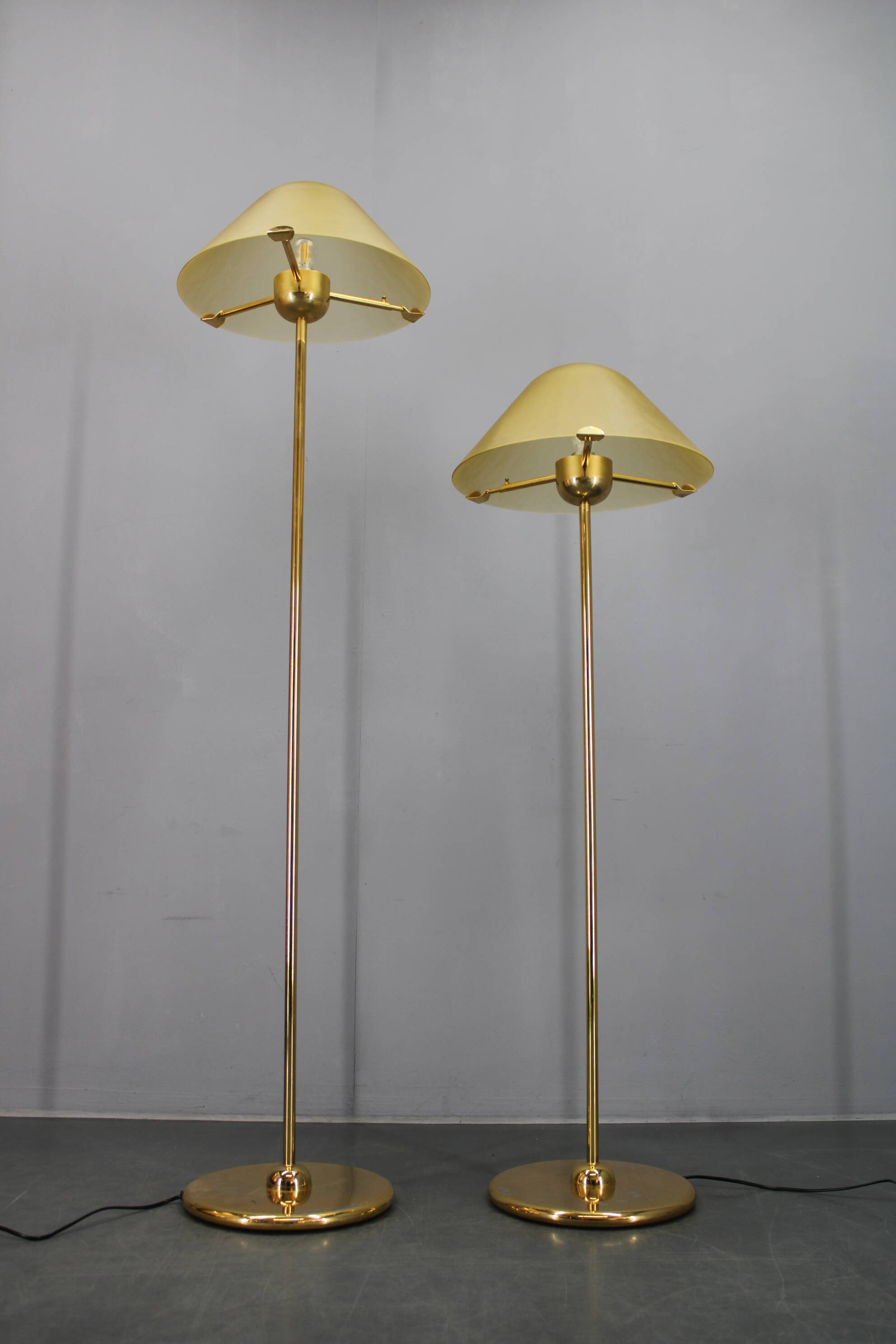 1980s Pair of VeArt-Murano Floor Lamps in Brass Finish ,Italy