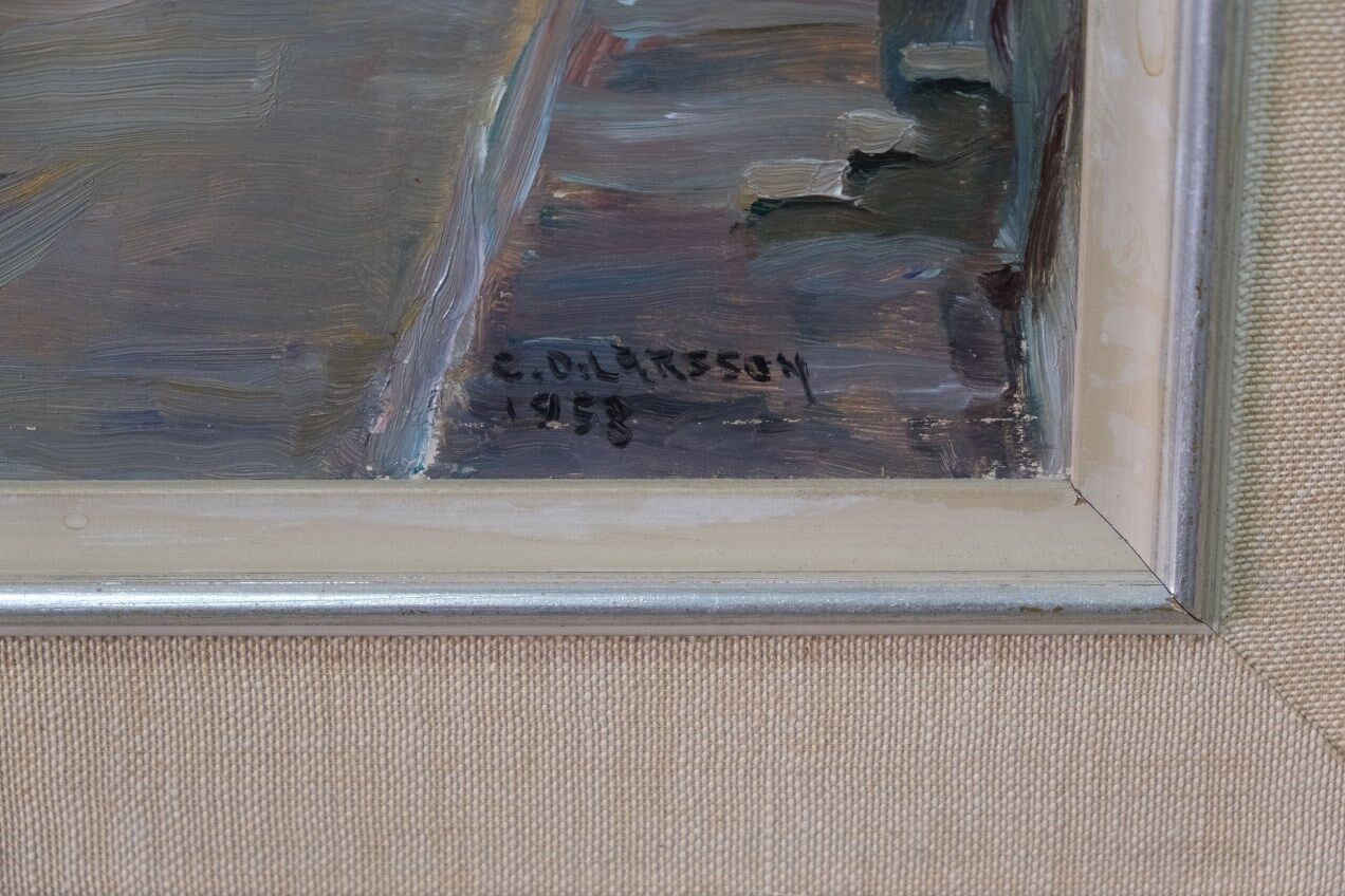 Oil painting by Carl Oscar Larsson swedish 1958
