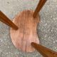 Rustic brutalist tripod wooden stool 1950s