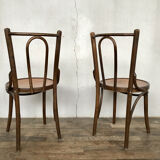 Pair of two vintage round bistro chairs