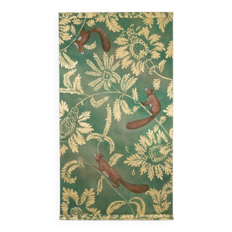 Painted canvas depicting squirrels. Contemporary.
