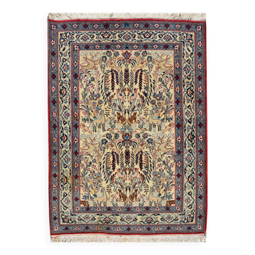 Persian oriental rug Iran Nain Tudeshk 1.08 x 0.78 cm - Wool and silk