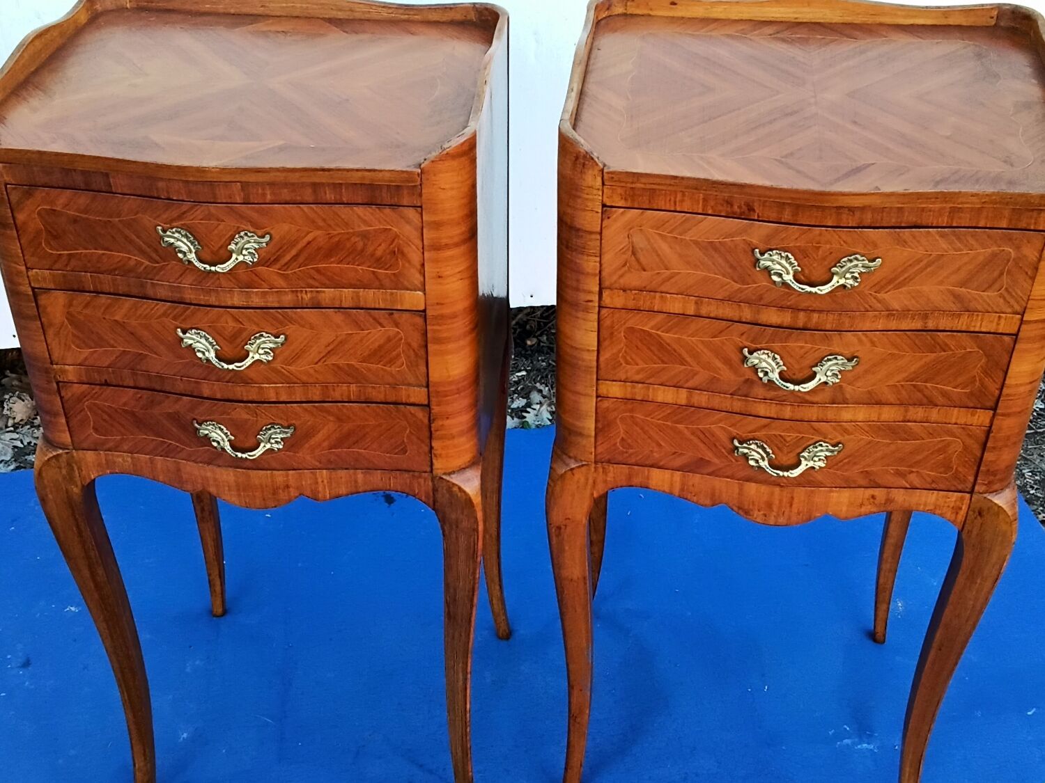 Pair of rosewood bedside tables