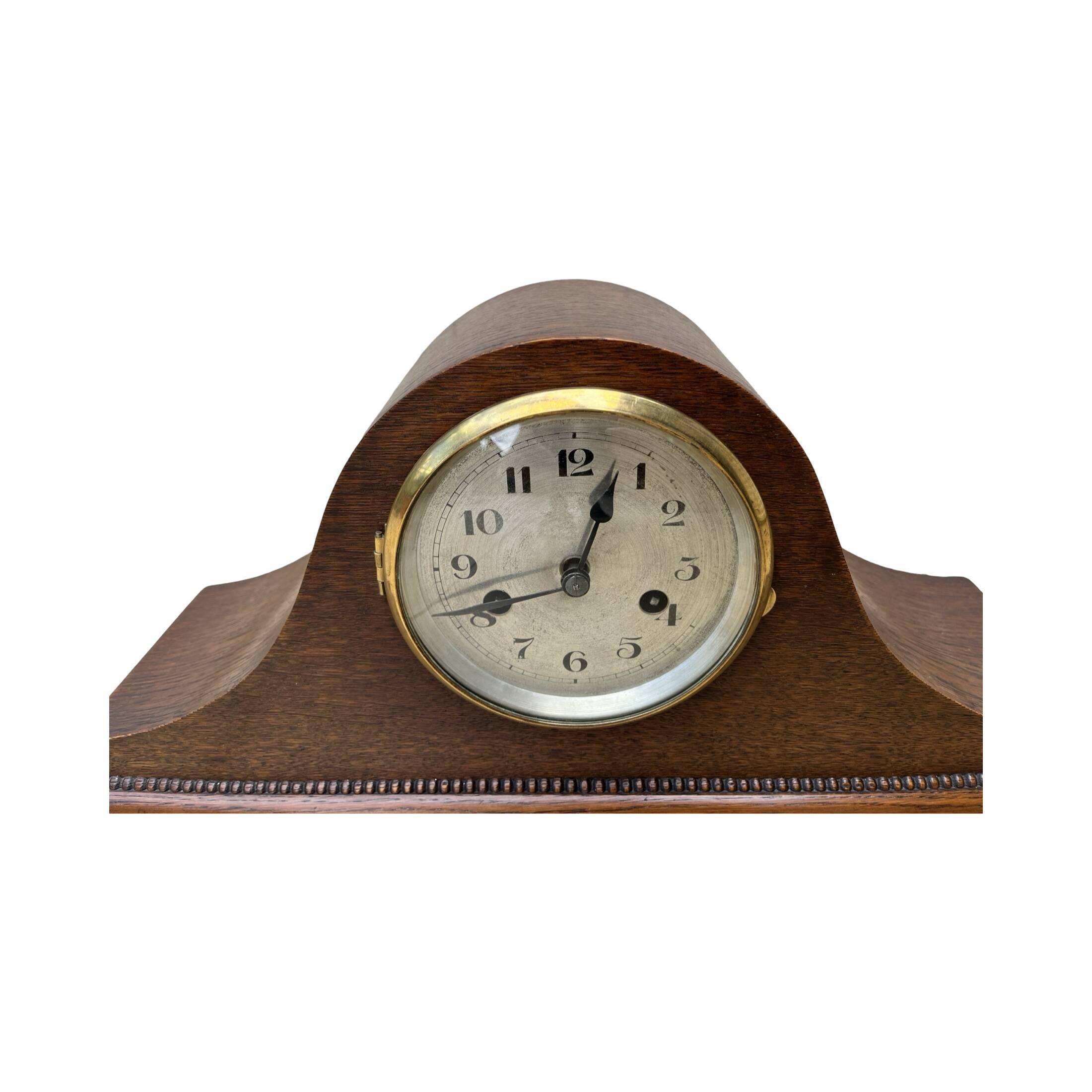 Mantel clock, art deco style, Napoleon's hat, Germany, 1930s.