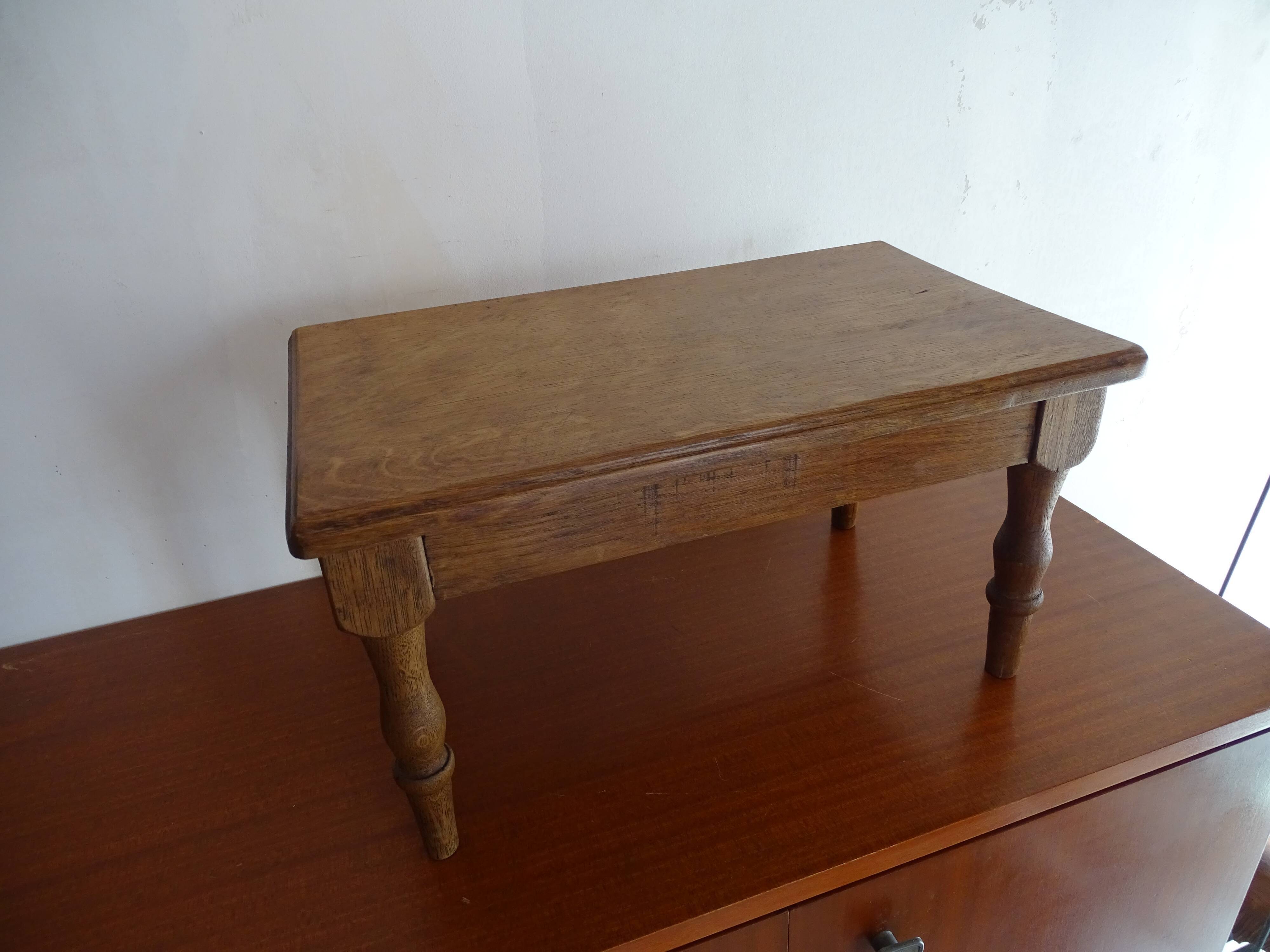 Old brutalist wood stool