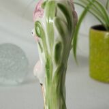 Massier style pink flamingo nature slip vase