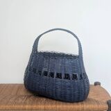 Blue wicker basket