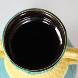 Vase en céramique turquoise de secours jaune