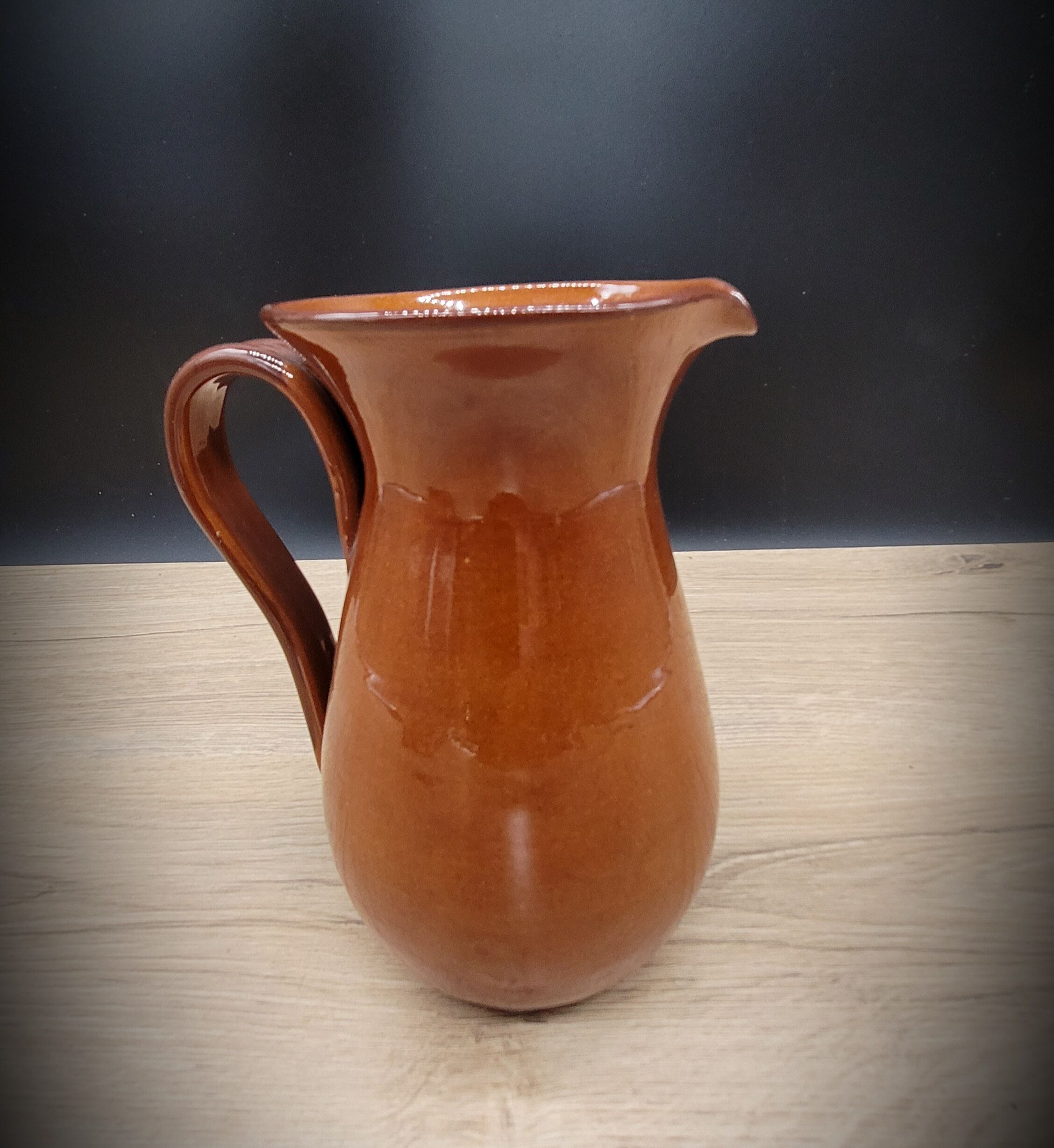 Brown enamelled sandstone jug